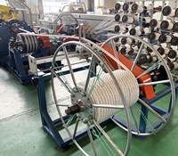 Machine de fabrication de cordes synthétiques PP PE, pompe haute productivité, ligne de production de cordes d'amarrage marines 10-80 mm pour l'aquaculture offshore
