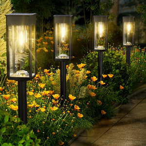 <strong>Solar</strong> LED Pathway <strong>Lights</strong> Outdoor IP65 Waterproof 360 Beam Angle 100lm/W Efficiency <strong>Garden</strong> <strong>Lights</strong> Landscape Yard Patio Walkway - Product Image 2