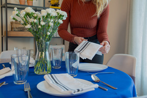 <span class=keywords><strong>Nappes</strong></span> de table rondes, rectangulaires et carrées 100% polyester <span class=keywords><strong>bleu</strong></span> royal, couleur unie, pour restaurant, cuisine - Product Image 6