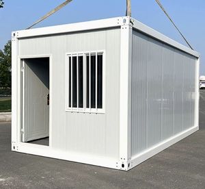 Maison Modulaire Écologique Moderne à Toit en Queue de Roi, Façade en Verre Premium, Tiny House pour Bureau, Porche en Cèdre, Fenêtres Panoramiques, Garantie 2 Ans - Product Image 1