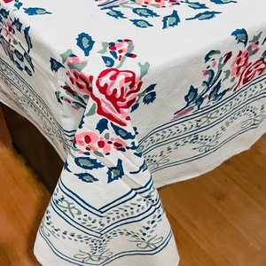 <b>For</b> Party <b>Hall</b> Wholesale Handmade Cotton Table Runner Green Floral Rectangular Cover Block <b>Printed</b> <b>for</b> Weddings and Parties - Product Image 3