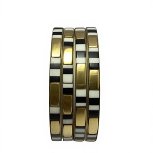 Fashion Multi Color Gold Plated Brass Resin Cuff Bangle for <b>Women</b> and Girls Wedding <b>Jewelry</b> - Product Image 3