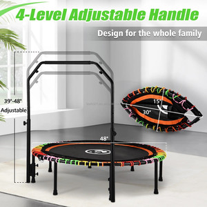 <span class=keywords><strong>Trampoline</strong></span> de fitness pliable Zoshine <span class=keywords><strong>Mini</strong></span> 48 pouces pour l'extérieur, cadre en acier allié durable, conception stable et silencieuse, main courante réglable pour la maison - Product Image 6