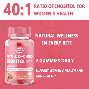 Complément alimentaire en gommes sans sucre Myo-Inositol et D-Chiro Inositol 40:1 pour la santé ovarienne des femmes, marque privée OEM - Product Image 4