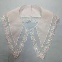 Kerah Bordir Organza Putih Poliester/Katun Larut Air 40x17.5cm untuk Wanita