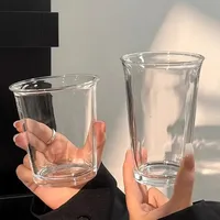 Tasse à thé au lait en verre transparent, ronde, pour usage domestique, pour boissons froides, latte