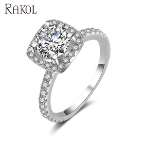 RAKOL RP2054 silver Wedding Engagement Crystal Ring 2021 - Product Image 1
