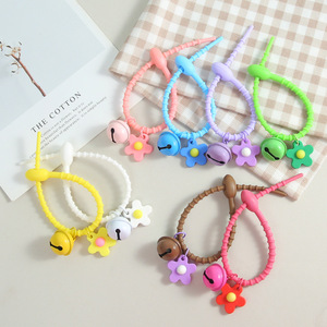 Nieuw aangekomen siliconen kabelbinder sleutelhanger kleurrijke kleine bloem bel charmes <span class=keywords><strong>Kawaii</strong></span> DIY decoratieve hanger sleutelhanger accessoire geschenken - Product Image 2