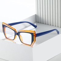 Montures de lunettes anti-lumière bleue TR90 avec logo personnalisé à la mode Lunettes pour ordinateur œil de chat colorées pour femmes