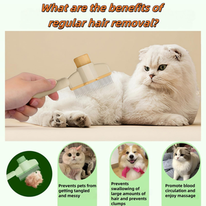 Peine de acero inoxidable con dientes metálicos para mascotas, cepillo para eliminar el pelo de gatos y perros, desenreda y elimina pulgas y pelo. - Product Image 3