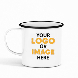 Tasse à café en émail personnalisée pour le camping, en acier, avec poignée - Product Image 4