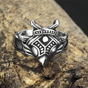 <b>Titanium</b> Steel Crown <b>Ring</b> <b>Men</b> Hip Hop Viking Style Geometric Design Gift Jewelry - Product Image 3