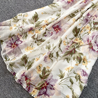 Robe longue élégante sans manches à imprimé floral taille haute pour femme, style vacances, été 2026, idéale pour la plage décontractée