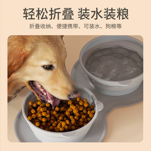 Pet Food <b>Mat</b> Silicone Non Slip Waterproof Foldable Slow Feeding Dog <b>Cat</b> Bowl Gray Rounded Simple Style - Product Image 5