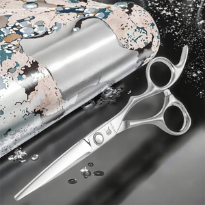 Ciseaux de barbier de 7 pouces en acier inoxydable japonais VG10, lame droite pour droitier, manche moyen, 30 dents, ciseaux à cheveux - Product Image 3