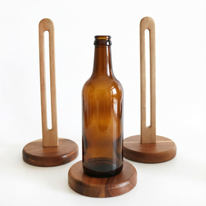 Modern Wood Multifunctional Single Tier Standing Kitchen Cleaning Tools Toilet-Bottle Paper Storage Holder Stand Set 3 <b>Roll</b> - Product Image 1
