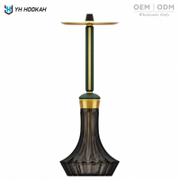 Chicha au design moderne en acier inoxydable durable et alliage d'aluminium avec finition laquée, élégante, ensemble cadeau pour fumeurs