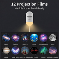 Mini projecteur USB 2-en-1 Galaxie et Veilleuse LED Multicolore Océan d'étoiles, Écologique, Commande Tactile pour Chambre d'enfant