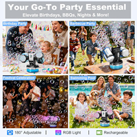 Jouets pour enfants 30 000 bulles Storm Auto 360 °   Machine à bulles rechargeable avec rotation et télécommande, avec lumières RGB