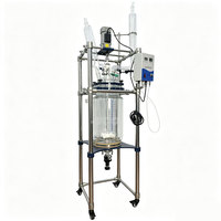 Chaudière de réaction en verre à double paroi de 20 L en borosilicate de haute qualité, personnalisée pour laboratoire, avec système de chauffage et de refroidissement à circulation motorisée