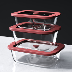 Conteneur alimentaire en <span class=keywords><strong>verre</strong></span> borosilicate scellé, carré et rond, résistant à la chaleur, boîte à <span class=keywords><strong>lunch</strong></span> personnalisée pour étudiants disponible en gros - Product Image 1