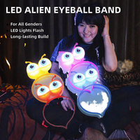 PARTYMENT LED Clignotant Alien Antenne Bandeau Grand Globe Oculaire Boppers pour Halloween Fêtes D'anniversaire Party Favors Décorations