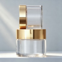 Pot à crème transparent avec logo personnalisé et couvercle à vis en aluminium 15g 20g 30g 50g 60g pour marque cosmétique, vente en gros et en stock