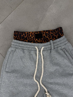 Shorts de sport décontractés unisexe en coton peigné gris, taille élastique personnalisée, style vintage