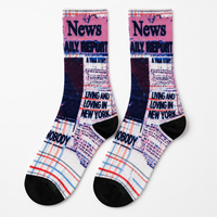 Chaussettes de sport pour hommes personnalisées imprimées, anti-bactériennes, à compression, faible MOQ, vente en gros, OEM, avec logo et motif de designer, style décontracté streetwear