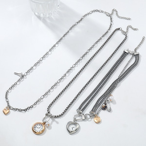 Collar Largo de Metal con Diseño de Reloj de Bolsillo <span class=keywords><strong>Retro</strong></span> Multicapa con Colgante de Corazón y Llave, Joyería de Moda Kaimei 2026 - Product Image 2