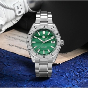 San Martin – montre de luxe pour hommes, 42mm, cadran en Malachite verte, montre-bracelet mécanique en acier inoxydable, saphir, étanche 10 bars, SN0130G-B - Product Image 2