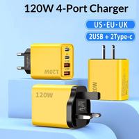 Adaptateur de charge rapide 120W à 4 ports USB-C PD pour téléphone portable – Vente en gros usine – Chargeur universel