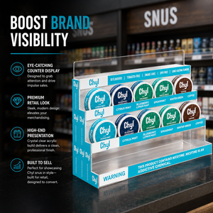 Exhibidor de Acrílico Personalizable de 4 Niveles para Snus, para Tiendas Minoristas, Tiendas de Tabaco, Chicles, Bolsitas de Snus, Soporte para Exhibición de Latas - Product Image 1