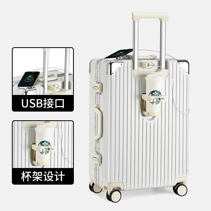 Ivory White - รุ่น Pro Aluminum Frame [ที่วางแก้วอเนกประสงค์พร้อม USB]