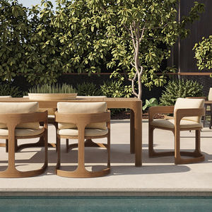FERLY Solid <strong>Teak</strong> Outdoor <strong>Dining</strong> <strong>Table</strong> Set with 6 Chairs All Weather Patio Garden Furniture - Product Image 2