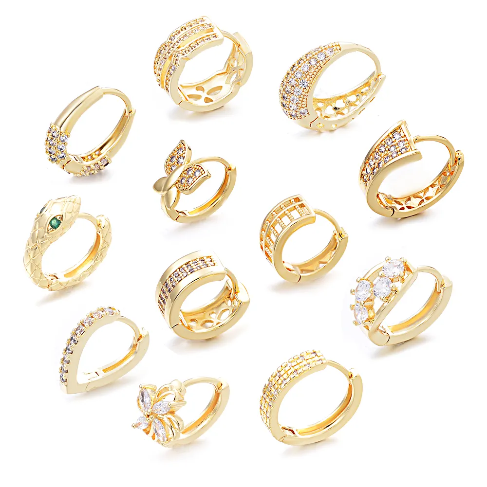 Fashion Designs 18k Gold Plated earring jewelry gold stud Women Geometric Non Tarnish   Waterproof Jewelry earring