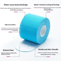 Bande de kinésiologie en coton standard bleu rose foncé pour le soutien de la cheville, le taping musculaire, la protection du pied/du poignet et l'aide à l'étirement sportif