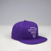 Vente en gros Casquette de baseball ajustée brodée à bord plat violette Casquette ajustée personnalisée Casquette Gorras Snapback pour hommes