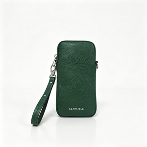 <b>Green</b> Leather Zipper <b>Wallet</b> Multi Card Holder Wristlet Purse With Removable Strap - Product Image 1
