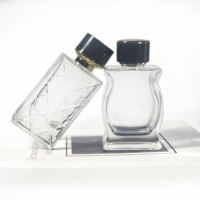 Bouteilles de parfum vides de luxe transparentes à vendre, emballage pour soins de la peau, flacons pulvérisateurs atomiseurs, bouteilles de parfum rectangulaires 100 ml