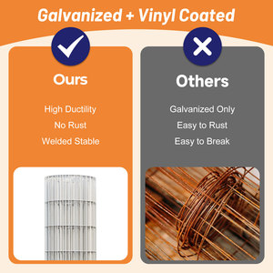 15GA Galvanized Welded <b>Wire</b> <b>Mesh</b> Roll 3FT x 50FT 2in x 4in Opening for Farm Fence Protection - Product Image 5