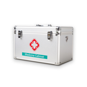 ตู้ยาแบบพกพา กล่องอลูมิเนียมอัลลอยด์ 4 ช่อง ความจุขนาดใหญ่ สำหรับใช้ในบ้านหอพัก - Product Image 1