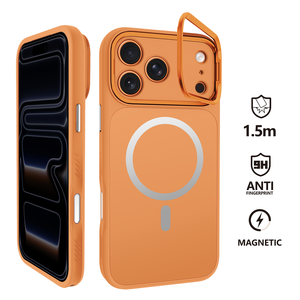 เคสกระจกนิรภัยแม่เหล็กแบบด้านสำหรับ <span class=keywords><strong>iPhone</strong></span> 17 18 Pro พร้อมขาตั้งกล้อง ปุ่มโลหะ AI ป้องกันการตกกระแทก 1.5 เมตร และกันน้ำ - Product Image 1
