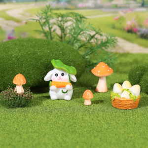Ornement miniature en forme de lapin et de champignon en résine, décoration de jardin, accessoire de table, intérieur/extérieur - Product Image 3