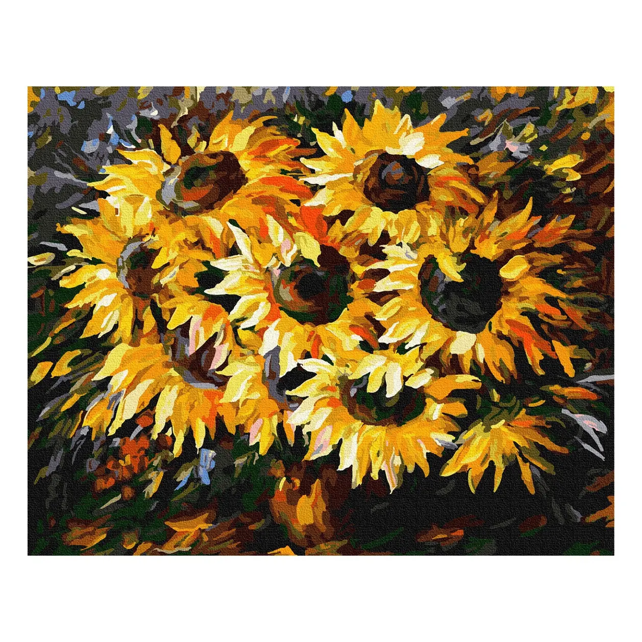 Paint by numbers promotional good print modern sunflower decorative painting, handmade diy gifts, 40*50 5d art painting