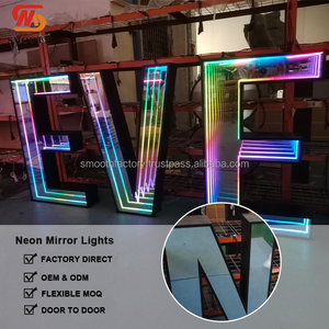 ป้ายไฟ LED กระจกอินฟินิตี้ ทำมือ สำหรับตกแต่งงานปาร์ตี้ งานแต่งงาน  โลโก้สำนักงาน 3 มิติ แบบกำหนดเอง ของ LEDA Party Events Decor - Product Image 4