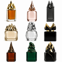 Capuchons de parfum, bouchons et fermetures pour flacons Terrain Deep Green Tiered Alpine Peak Gold Zamac, fabrication sur mesure OEM/ODM