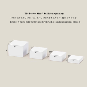 3pcsビュッフェテーブルフードディスプレイスタンドネスティングデザートライザーキューブルーサイトディスプレイボックスウェディングパーティーホワイトアクリルライザースタンド - Product Image 5