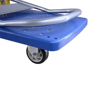MW עגלת 200kg כחול פלסטיק פלטפורמת מתקפל עגלה עם צהוב כיסוי