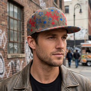 Vintage <strong>Hats</strong> Wholesale Custom Snapback Cap High Quality Fashion Rubber Print Star Logo Green Gorras Fitted <strong>Hat</strong> Flat Brim for Men - Product Image 2